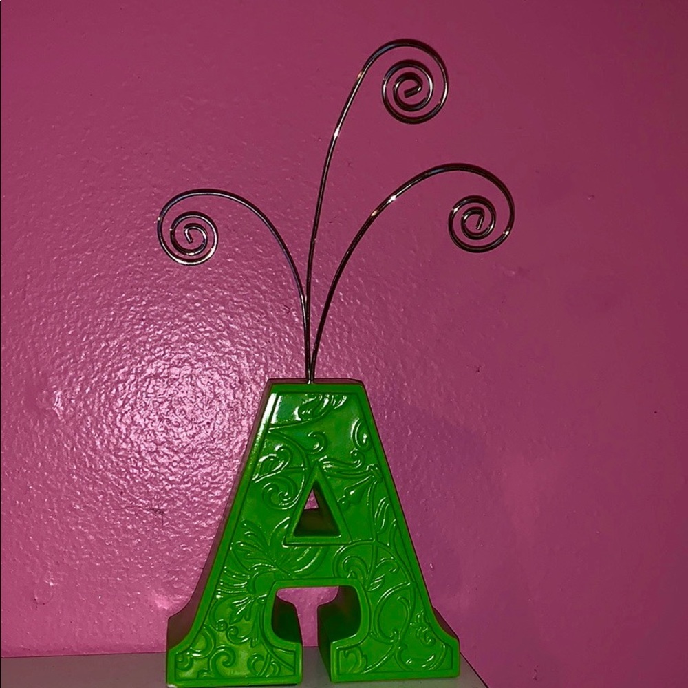 Kid’s Green A initial Picture Holder